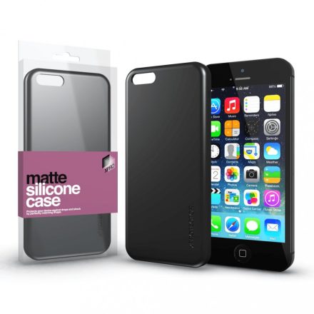 Szilikon matte tok ultra vékony fekete Apple iPhone 5 / 5S / SE (2016) készülékhez