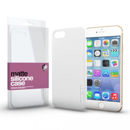 Szilikon matte tok ultra vékony opál fehér iPhone 7/8/SE (2020)