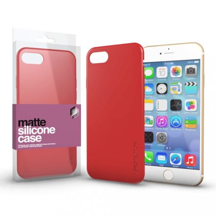Szilikon matte tok ultra vékony korallpiros iPhone 7/8/SE (2020)