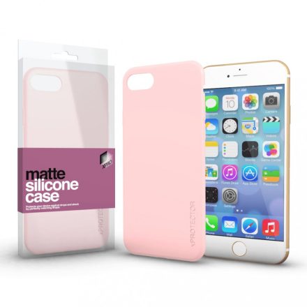 Szilikon matte tok ultra vékony Púder pink Apple iPhone 7/8/SE (2020) készülékhez