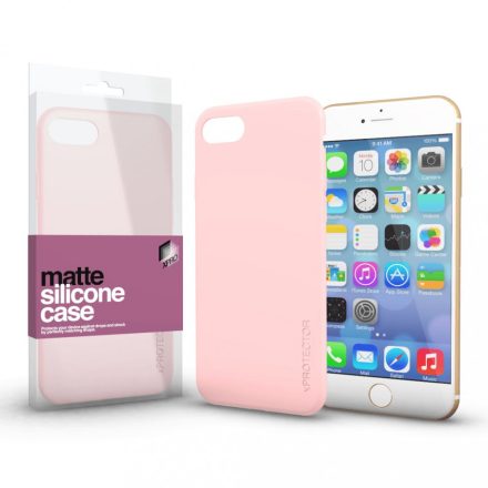 Szilikon matte tok ultra vékony Púder pink iPhone 7/8/SE (2020)