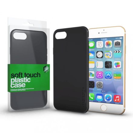 Plasztik tok Soft-touch felülettel fekete Apple iPhone 7 Plus / 8 Plus készülékhez