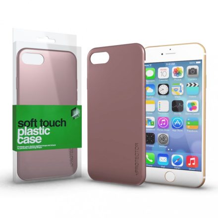 Plasztik tok Soft-touch felülettel rozé arany Apple iPhone 7 Plus / 8 Plus készülékhez
