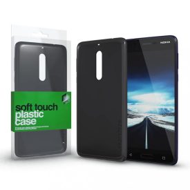 Plasztik tok Soft-touch felülettel fekete Nokia 5