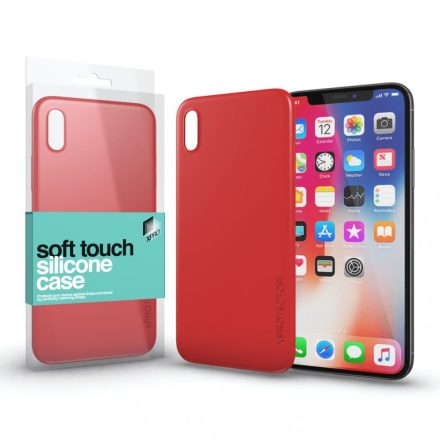 Soft Touch Szilikon Case korallpiros Apple iPhone X készülékhez