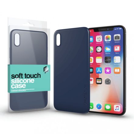 Soft Touch Szilikon Case sötétkék Apple iPhone X készülékhez