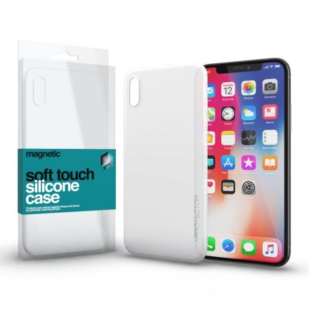 Magnetic Soft Touch Szilikon Case fehér iPhone X
