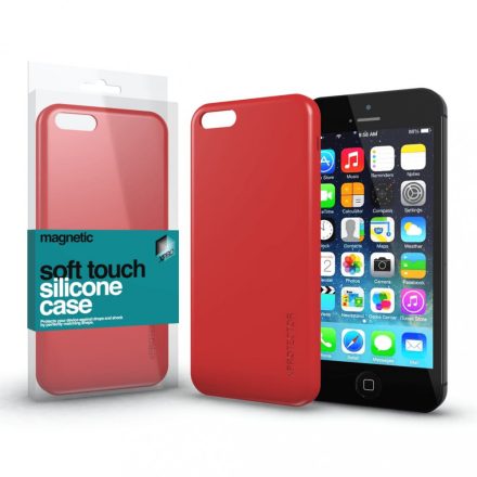Magnetic Soft Touch Szilikon Case korallpiros Apple iPhone 5 / 5S / SE (2016) készülékhez