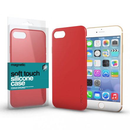 Magnetic Soft Touch Szilikon Case korallpiros iPhone 6 6S