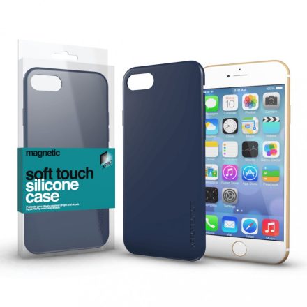 Magnetic Soft Touch Szilikon Case sötétkék Apple iPhone 7 Plus / 8 Plus készülékhez