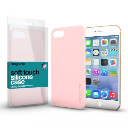 Magnetic Soft Touch Szilikon Case púder pink Apple iPhone 6 / 6S készülékhez