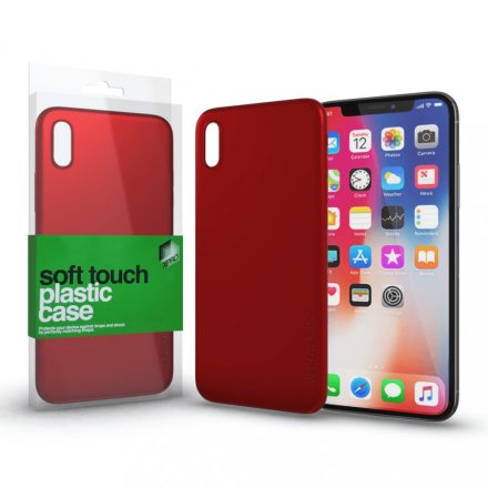 Plasztik tok Soft-touch felülettel piros Apple iPhone X készülékhez