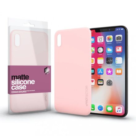 Szilikon matte tok ultra vékony Púder pink Apple iPhone X készülékhez
