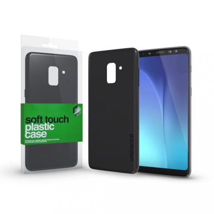 Plasztik tok Soft-touch felülettel fekete Samsung A8 2018 készülékhez