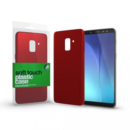 Plasztik tok Soft-touch felülettel Piros Samsung A8 2018 készülékhez