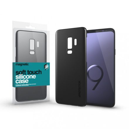 Magnetic Soft Touch Szilikon Case fekete Samsung S9+ készülékhez