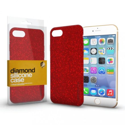 Szilikon tok (Diamond) Piros Apple iPhone 7 / 8 / SE (2020) készülékhez