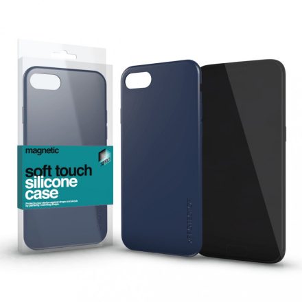 Magnetic Soft Touch Szilikon Case sötétkék iPhone Xs Max