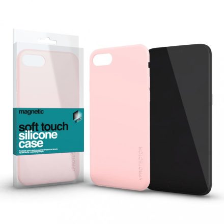 Magnetic Soft Touch Szilikon Case púder pink iPhone Xs Max