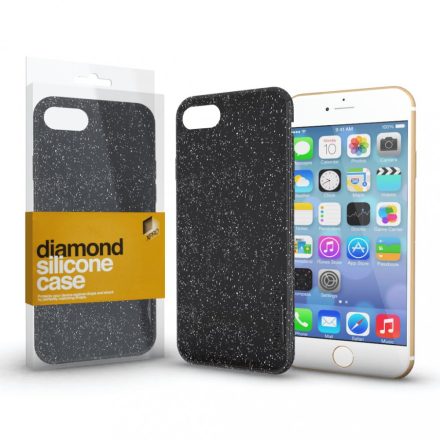 Szilikon tok (Diamond) Fekete iPhone Xs Max