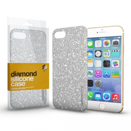 Szilikon tok (Diamond) Ezüst iPhone Xs Max
