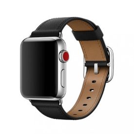 Apple Watch bőr szíj Fekete. 42 44mm