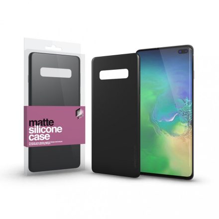 Szilikon matte tok ultra vékony fekete Samsung S10+