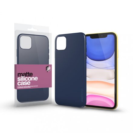Szilikon matte tok ultra vékony sötétkék iPhone 11