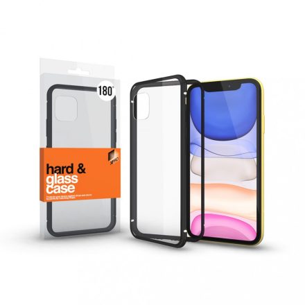 Magnetic tok (180°) Átlátszó. Fekete kerettel Samsung S20 Ultra