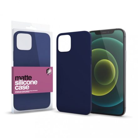 Szilikon matte tok ultra vékony sötétkék iPhone 12 Pro Max