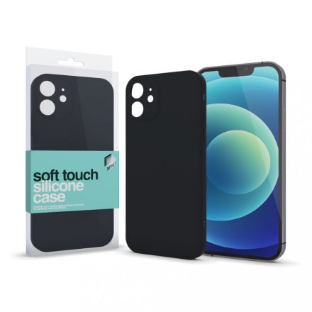 Soft Touch Szilikon Case Slim Fekete Apple iPhone 12