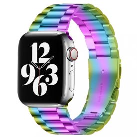   XPRO Apple Watch rozsdamentes vastag acél szíj szivárvány 38mm 40mm 41mm