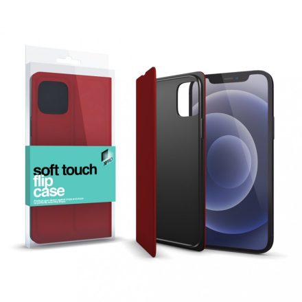 Soft Touch Flip Case piros Apple iPhone 12 Pro Max