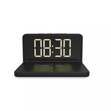 PLATINET digitális óra QI töltővel 5W fekete PACW5
