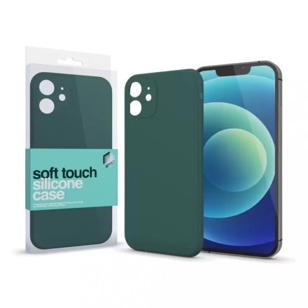 Soft Touch Silicone Case Slim sötétzöld Samsung S22