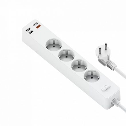 WiWU Power Strip elosztó USB-C+4*USB-A fehér