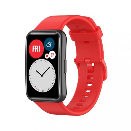 Huawei Watch Fit szilikon szíj piros