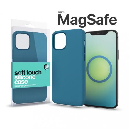 XPRO MagSafe rögzítésű Soft Touch Szilikon tok Apple Iphone 13 - cinegekék
