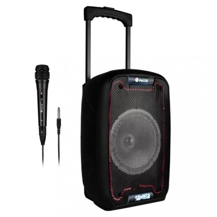 NGS Wild Samba Trolley Bluetooth Hangszóró + Mikrofon 30W BT USB TF AUX, Fekete