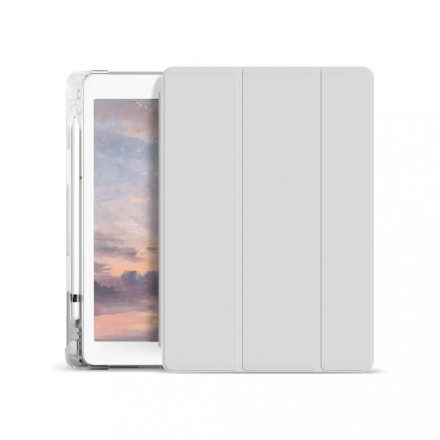 XPRO Smart Book tok pencil tartóval és teljesen átlátszó szilikon hátlappal szürke ipad 10,9" (2022) 10. generációs