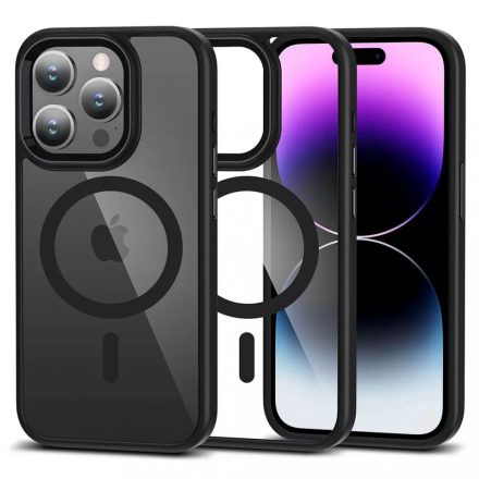 Tech-Protect Magmat Magsafe átlátszó fekete tok iPhone 15 Pro Max 949071