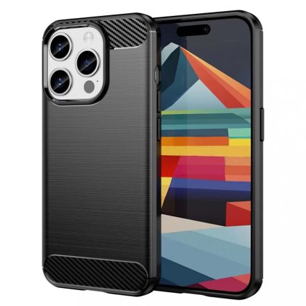 Techsuit fekete Carbon Silicone tok iPhone 15 Pro Max