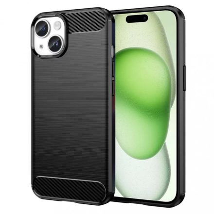 Techsuit fekete Carbon Silicone tok iPhone 15 Plus
