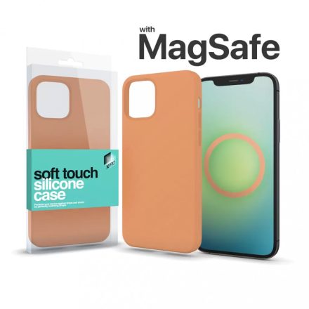 XPRO MagSafe Soft Touch Szilikon tok iPhone 15 Pro Max - narancs