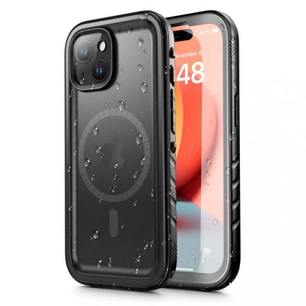 Tech-Protect Shellbox vízálló és ütésálló tok fekete MagSafe iPhone 15