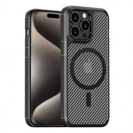 Techsuit CarbonFuse MagSafe Fekete tok, iPhone 15 Pro Max