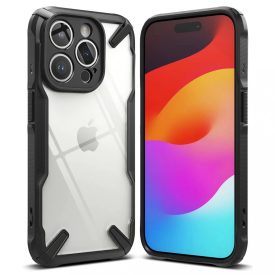   Ringke Fusion X ütésálló átlátszó fekete tok iPhone 15 Pro