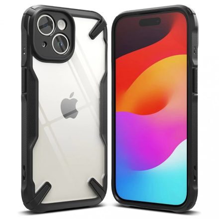 Ringke Fusion X ütésálló átlátszó fekete tok iPhone 15