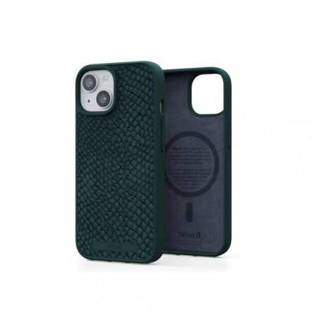 Njord Salmon Leather MagSafe sötétzöld fekete iPhone 15 NA51SL02