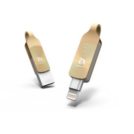   ADAM elements iKlips DUO+ 64GB Lightning-USB3.1 Flash Drive, arany
